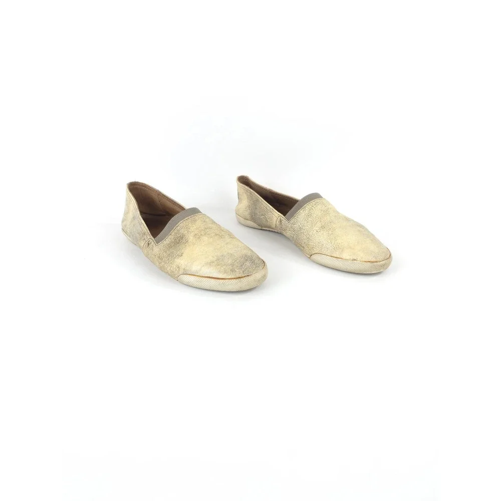 Frye Shoes Womens 8 M Melanie Casual Slip On Loafer Flats 3478305 Beige Leather